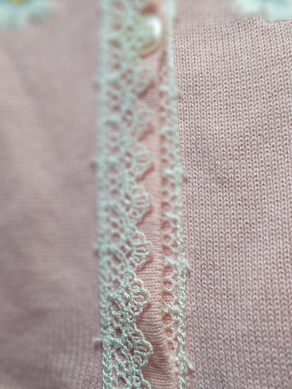 Dolls Kill Pink Embroidered Strawberry & Daisy Lace-Trim Cardigan - Picture 9 of 9